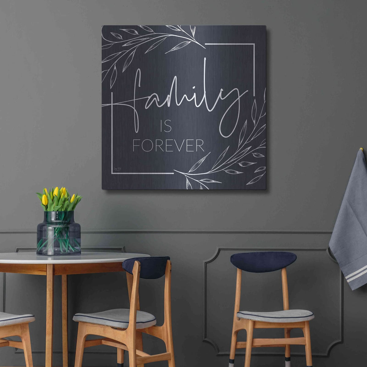 'Family is Forever' by Lux + Me – Metal Wall Art, 36x36 room view