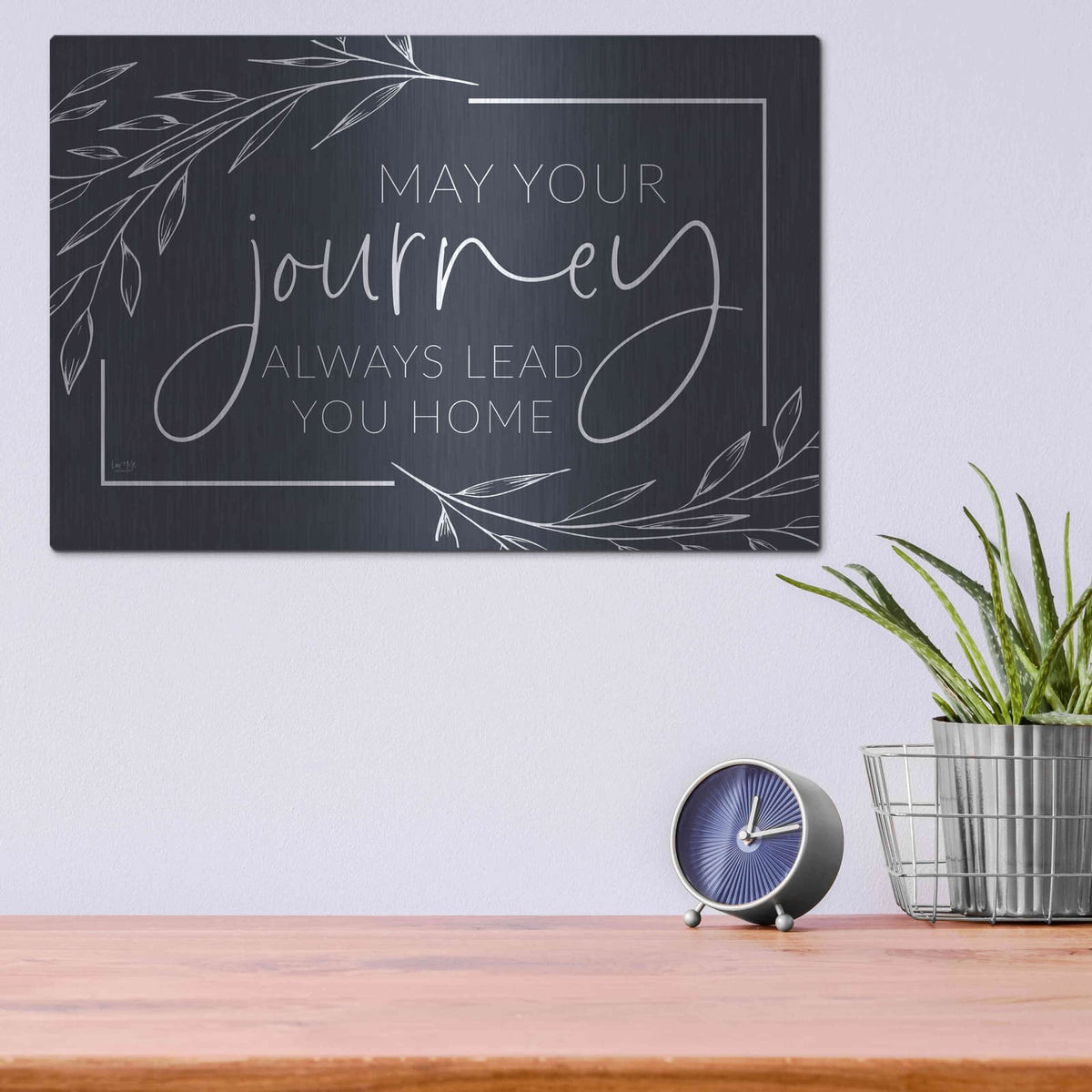 'May Your Journey Lead Home' by Lux + Me – Metal Wall Art, 16x12 room view