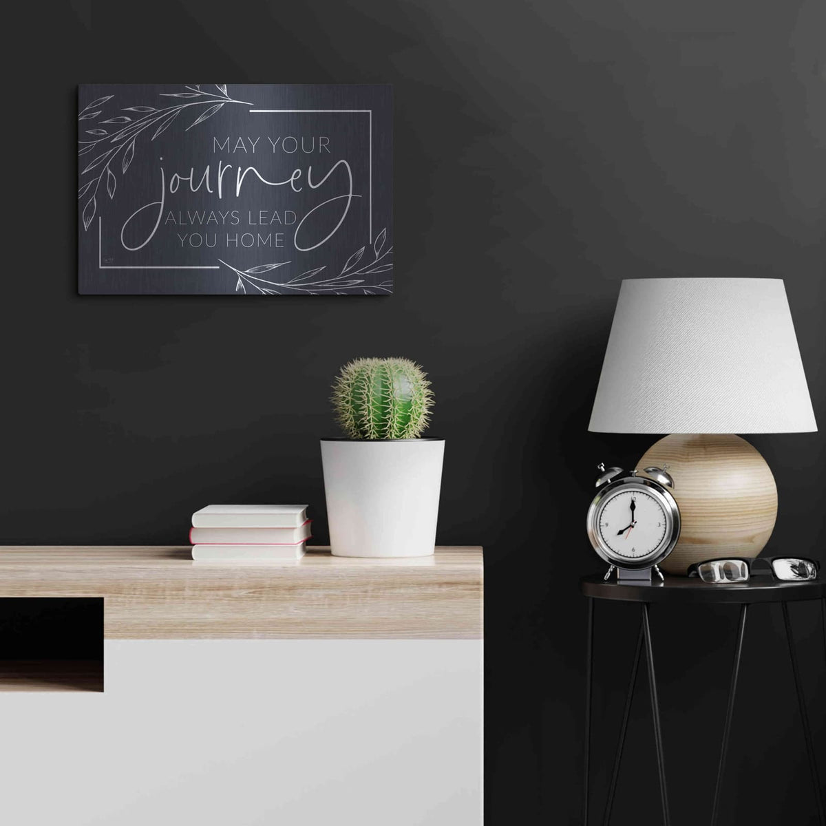 'May Your Journey Lead Home' by Lux + Me – Metal Wall Art, 24x16 room view