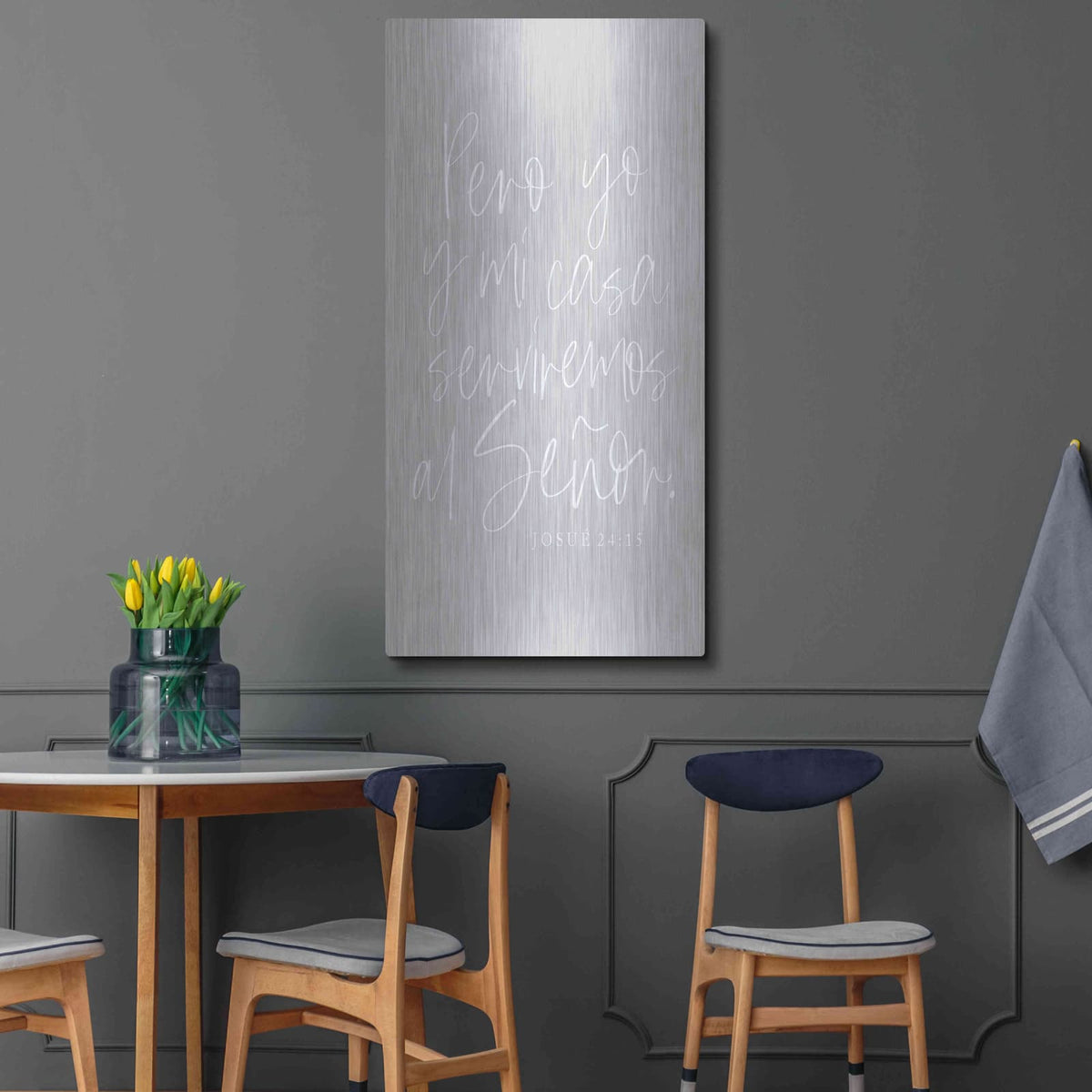 'Joshua 24.15 Spanish' by Lux + Me – Metal Wall Art, 24x48 room view