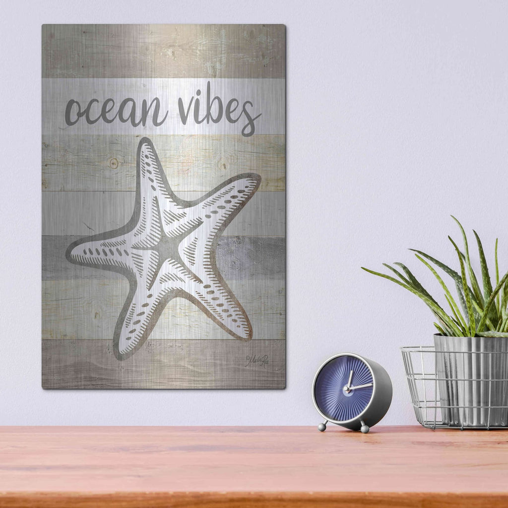 'Ocean Vibes Starfish' by Marla Rae – Metal Wall Art, 12x16 room view
