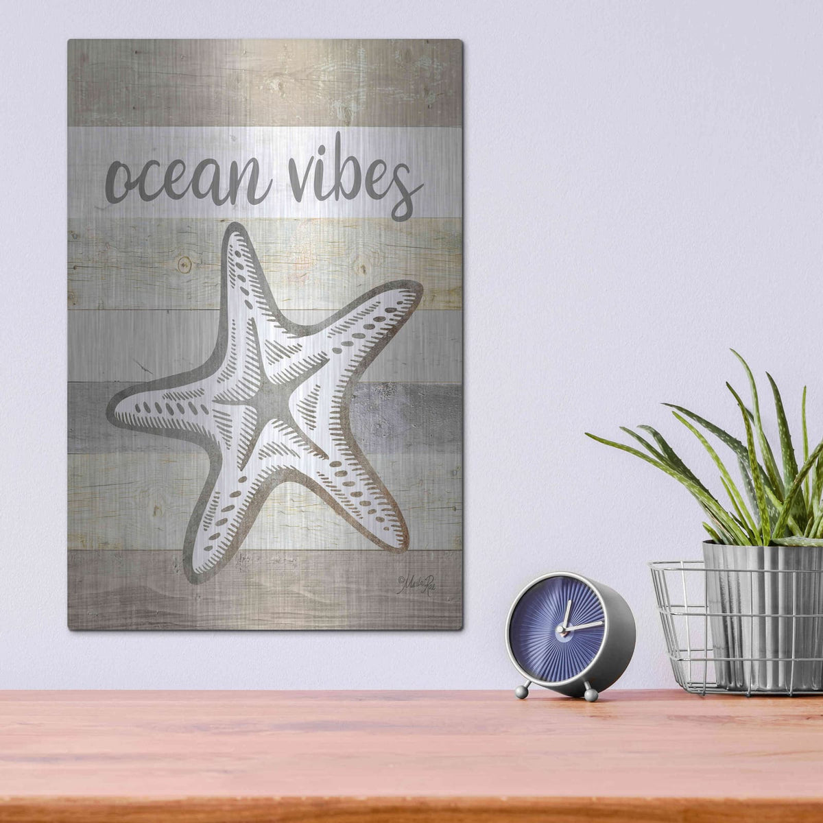 'Ocean Vibes Starfish' by Marla Rae – Metal Wall Art, 12x16 room view