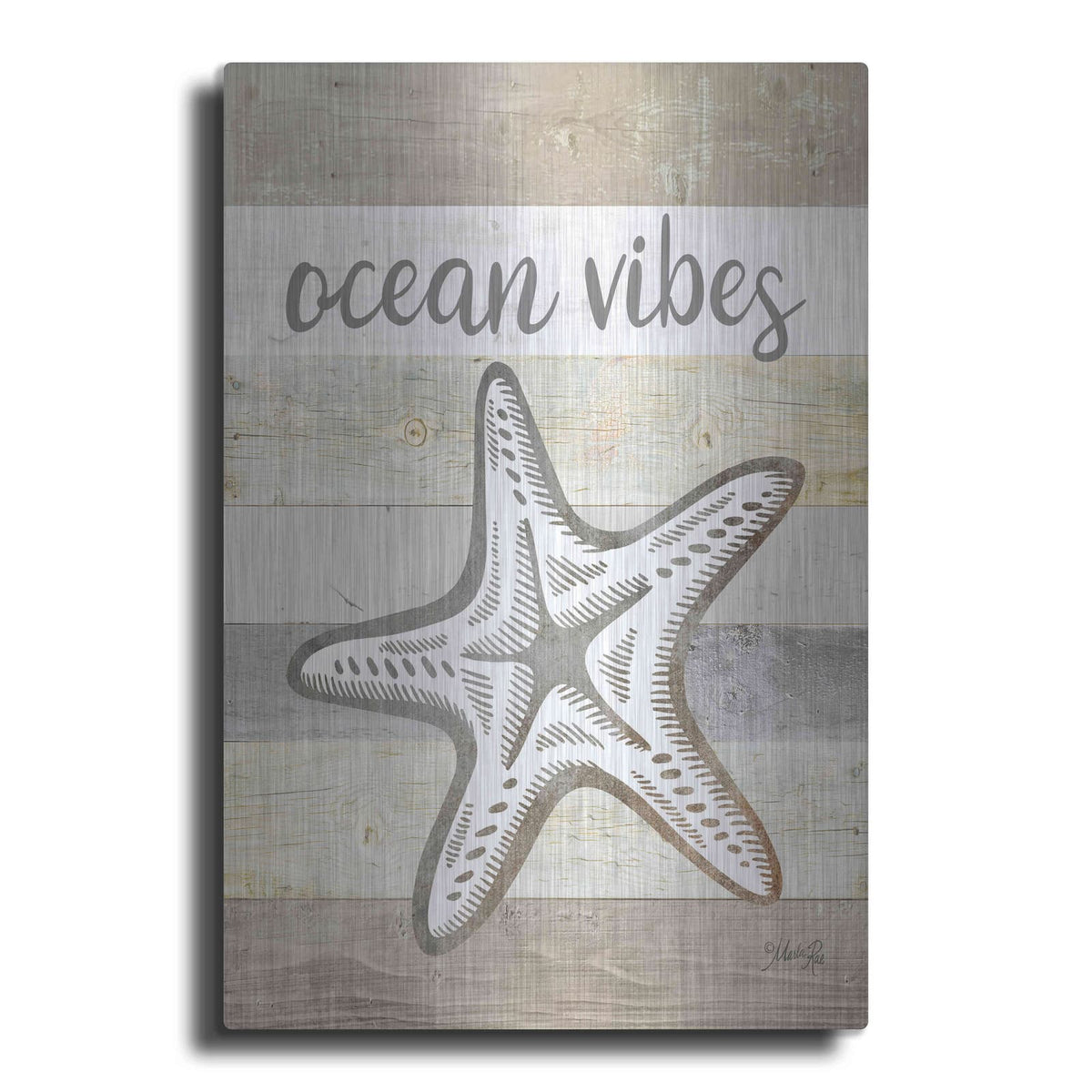 'Ocean Vibes Starfish' by Marla Rae – Metal Wall Art