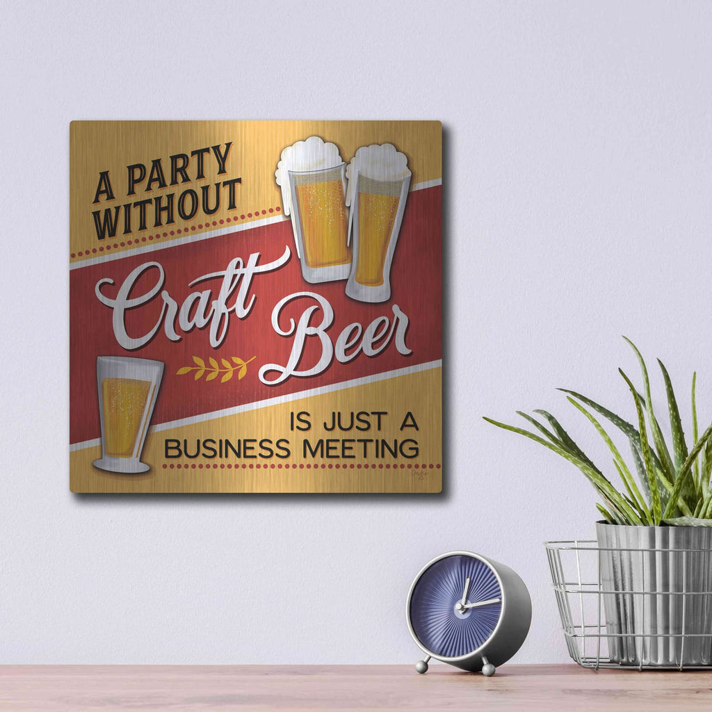'Just a Business Meeting' by Mollie B Art – Metal Wall Art, 12x12 room view