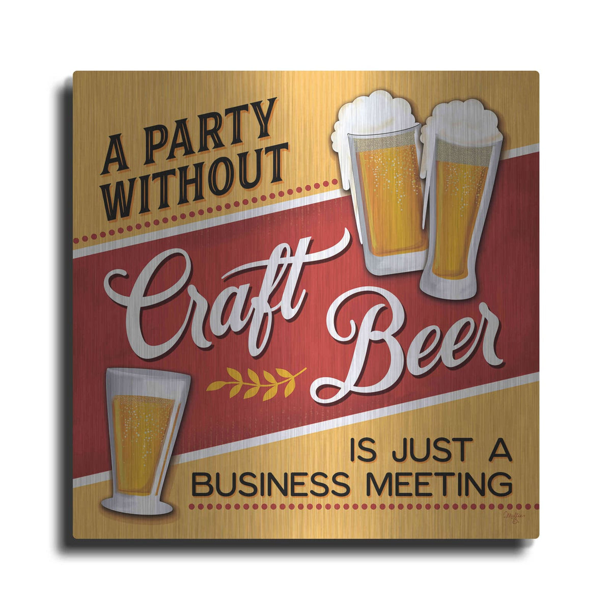 'Just a Business Meeting' by Mollie B Art – Metal Wall Art