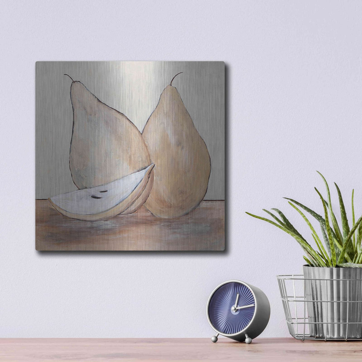 'Pair of Pears' by Roey Ebert – Metal Wall Art, 12x12 room view