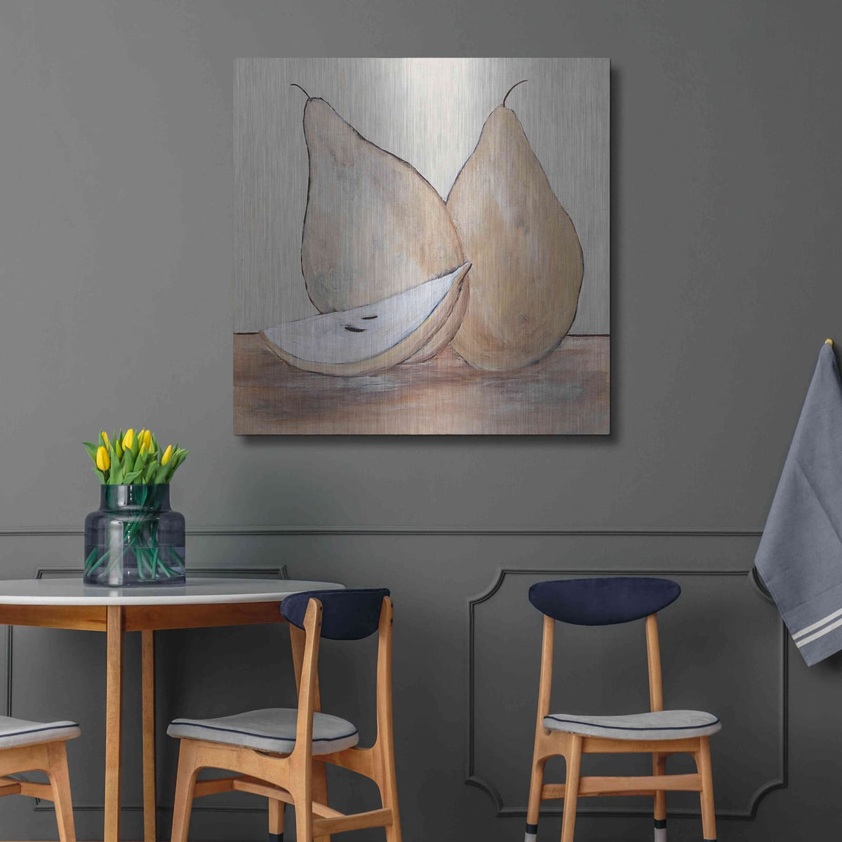 'Pair of Pears' by Roey Ebert – Metal Wall Art, 36x36 room view