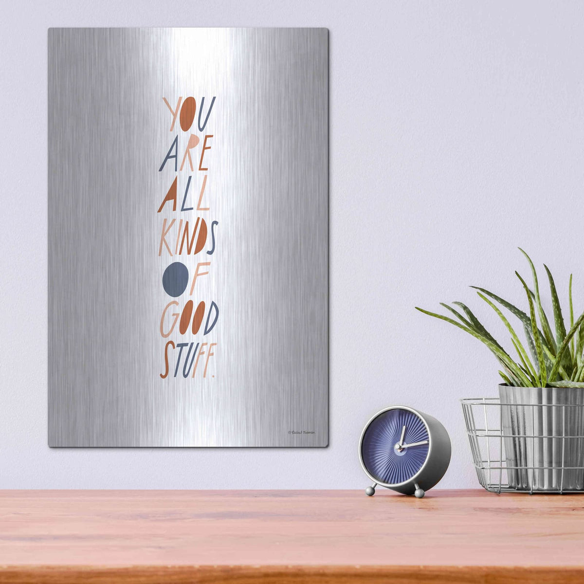 'Good Stuff' by Rachel Nieman – Metal Wall Art, 12x16 room view