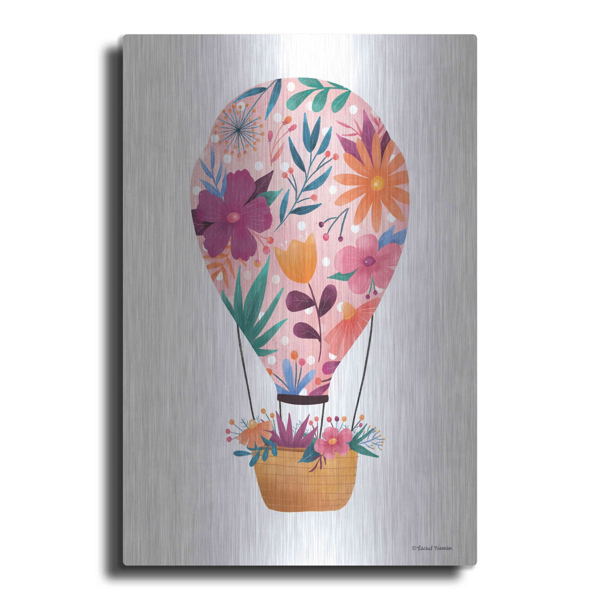 'Floral Ballooning' by Rachel Nieman – Metal Wall Art