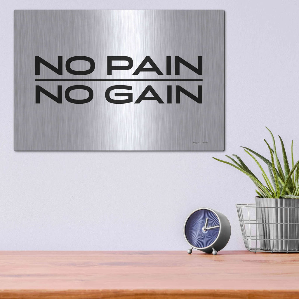 'No Pain, No Gain' by Susan Ball – Metal Wall Art, 16x12 room view