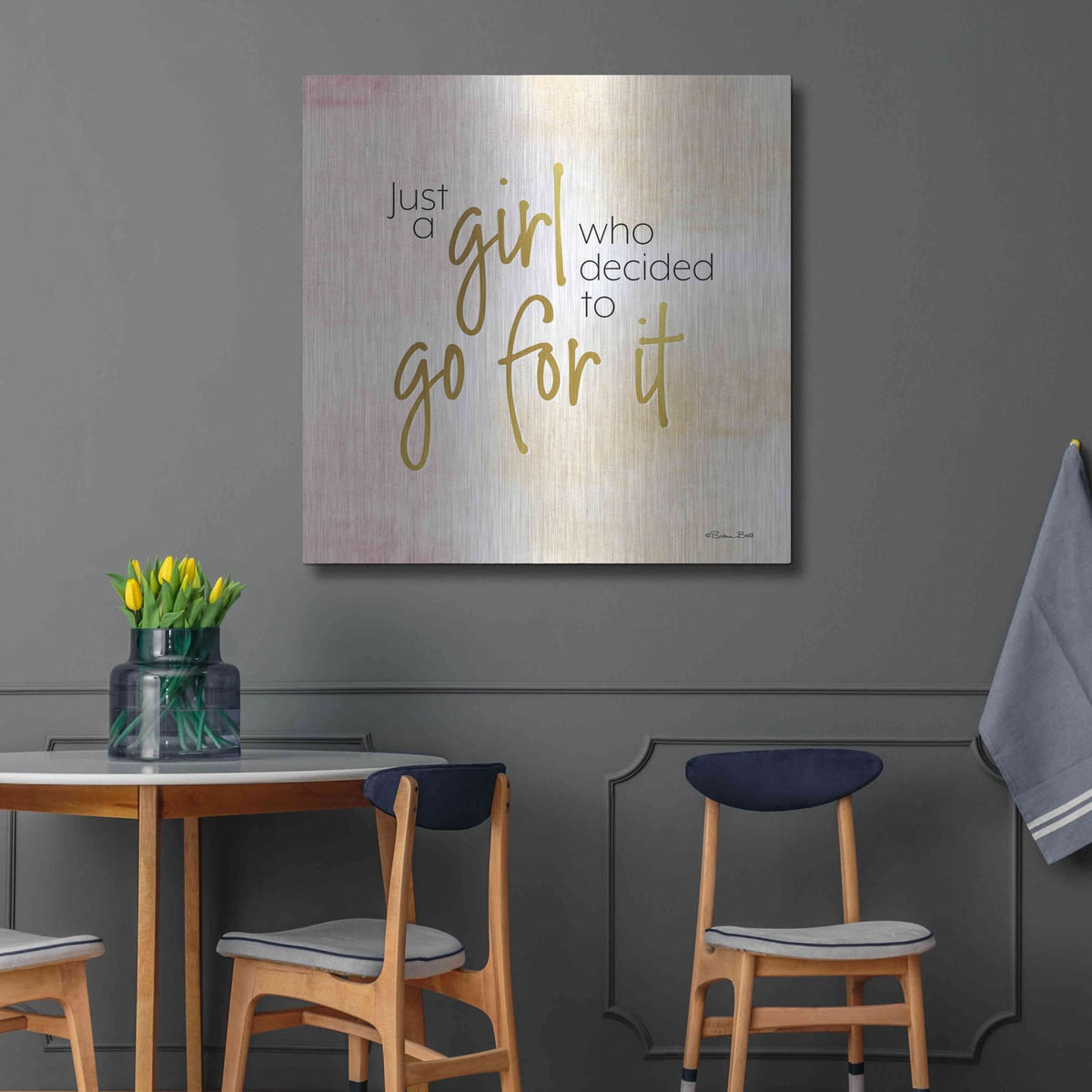 'Go For It' by Susan Ball – Metal Wall Art, 36x36 room view