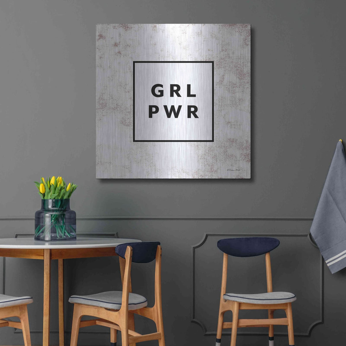 'GRL PWR' by Susan Ball – Metal Wall Art, 36x36 room view