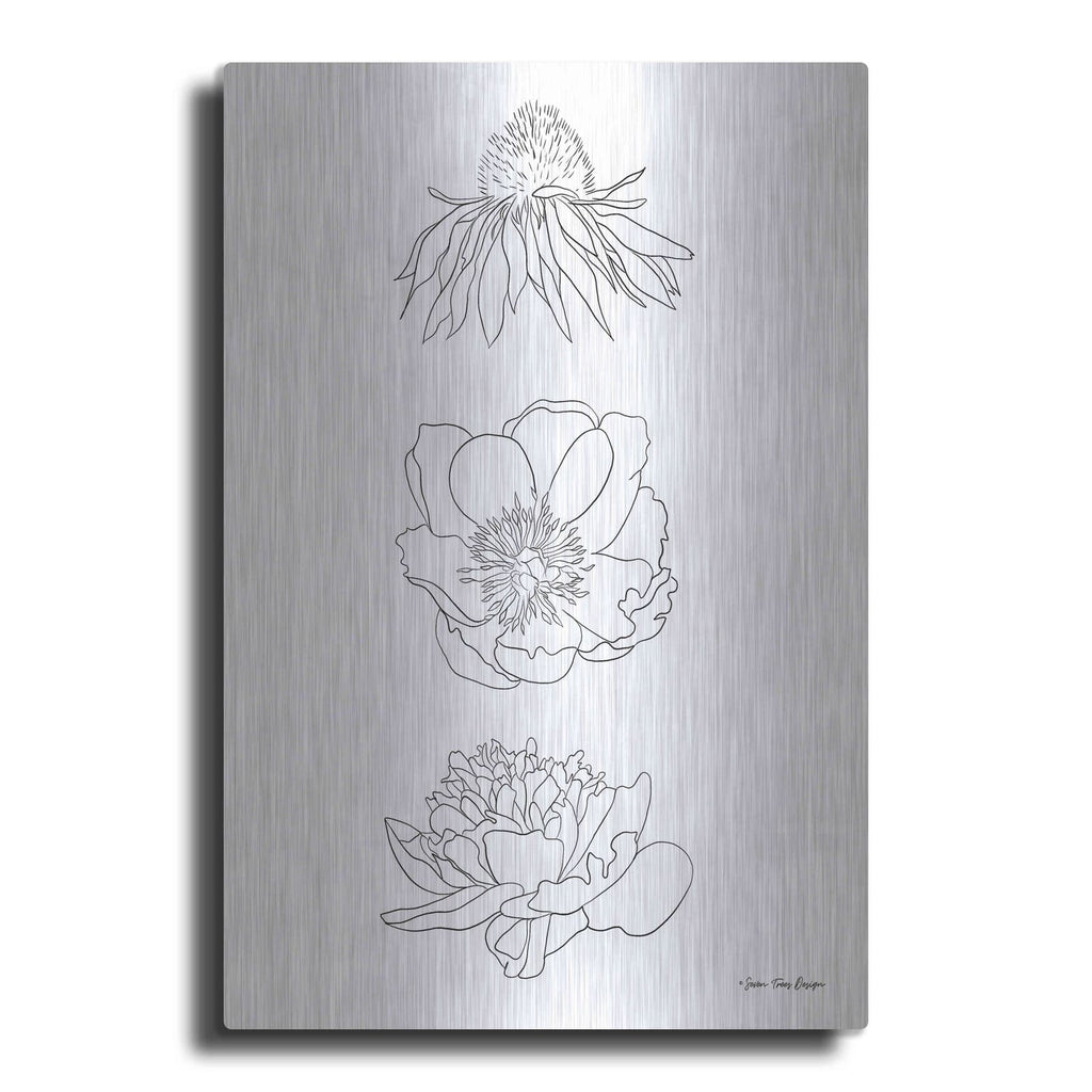 'Hand Drawn Flowers' by Seven Trees Design – Metal Wall Art