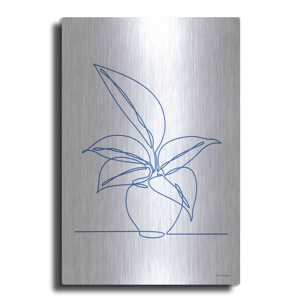 'One Line Plant I' by Seven Trees Design – Metal Wall Art