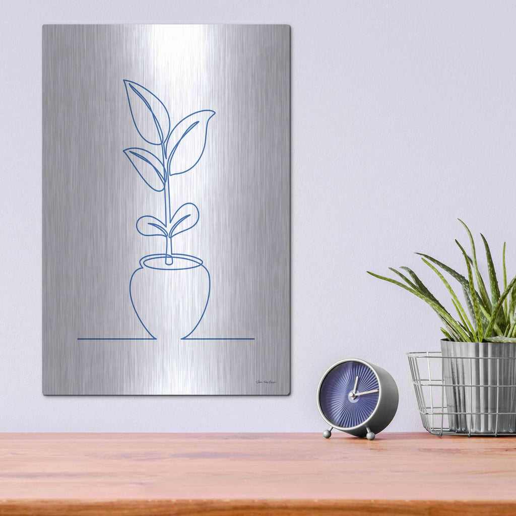 'One Line Plant II' by Seven Trees Design – Metal Wall Art, 12x16 room view