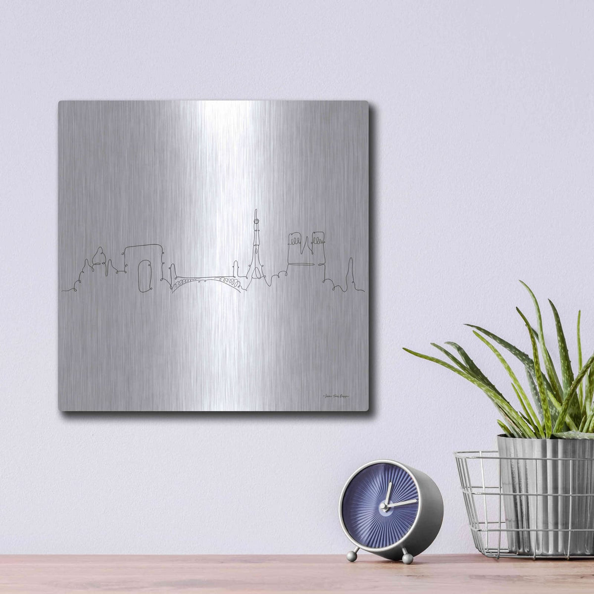 'One Line Paris' by Seven Trees Design – Metal Wall Art, 12x12 room view