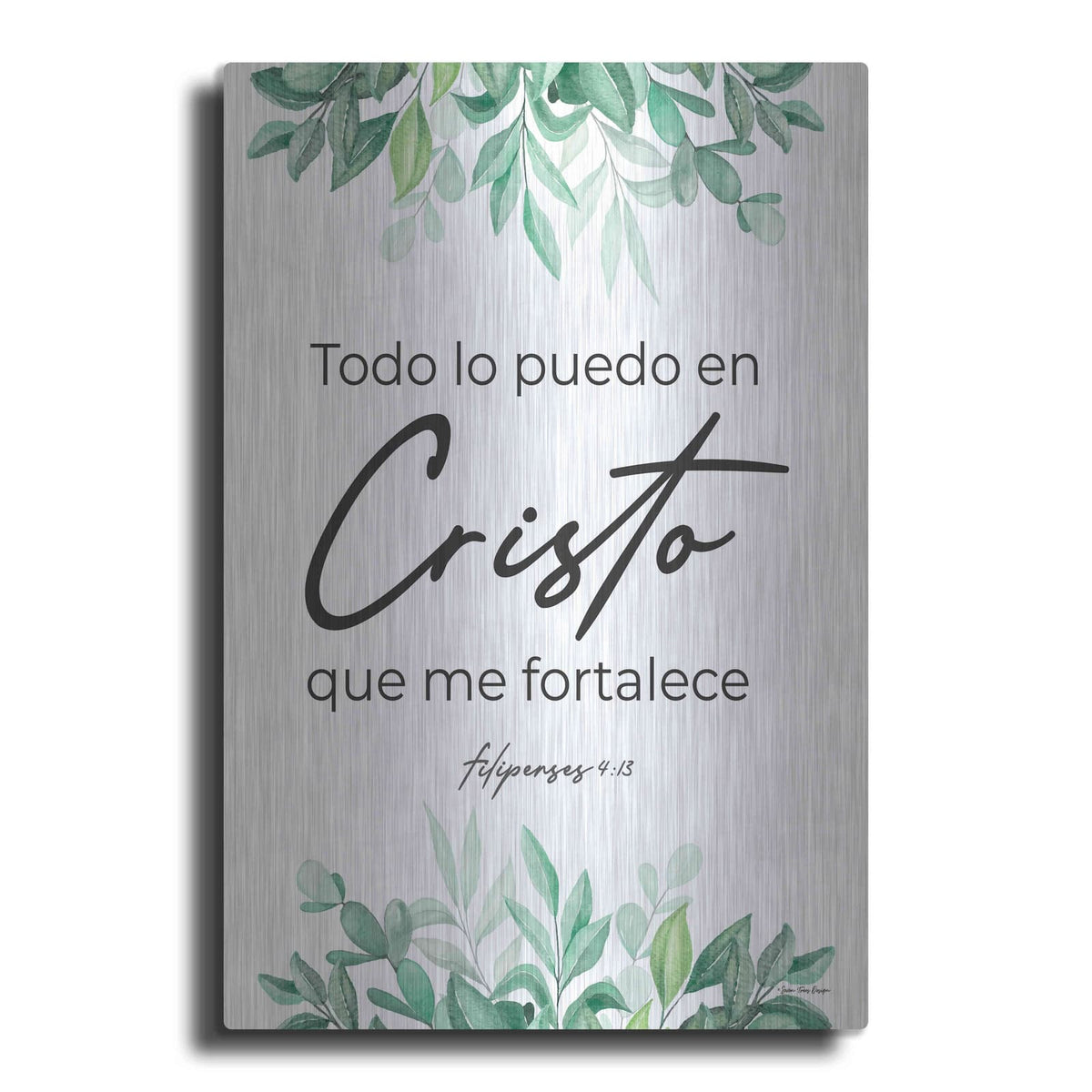 'Philippians 4.13 - Spanish' by Seven Trees Design – Metal Wall Art