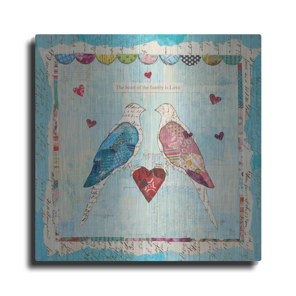 'Love Birds Square' by Courtney Prahl – Metal Wall Art