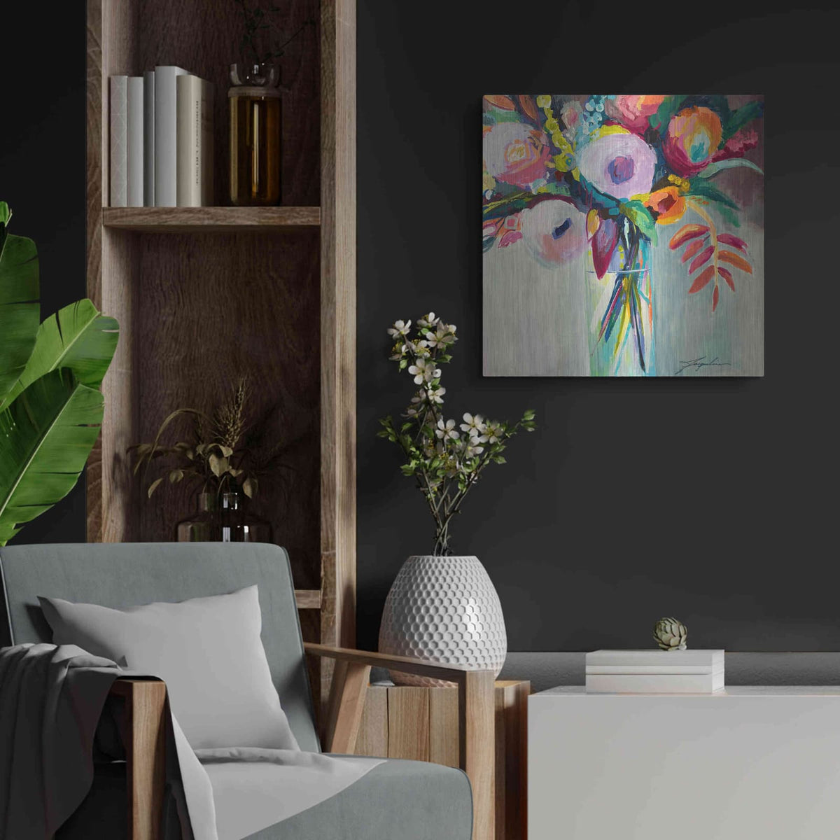 'Ode to Summer 7' by Jacqueline Brewer – Metal Wall Art, 24x24 room view