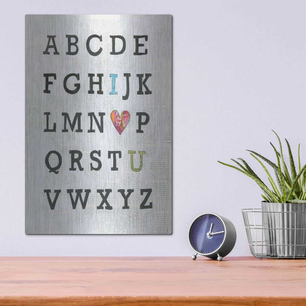'Alphabet on Print' by Courtney Prahl – Metal Wall Art, 12x16 room view
