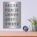 'Alphabet on Print' by Courtney Prahl – Metal Wall Art, 12x16 room view