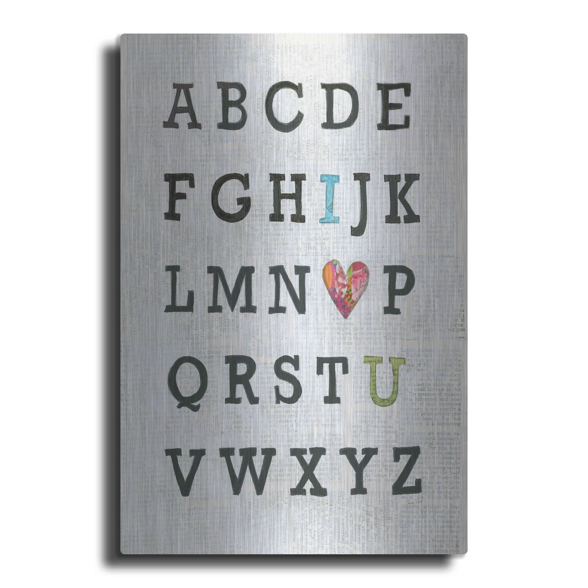 'Alphabet on Print' by Courtney Prahl – Metal Wall Art