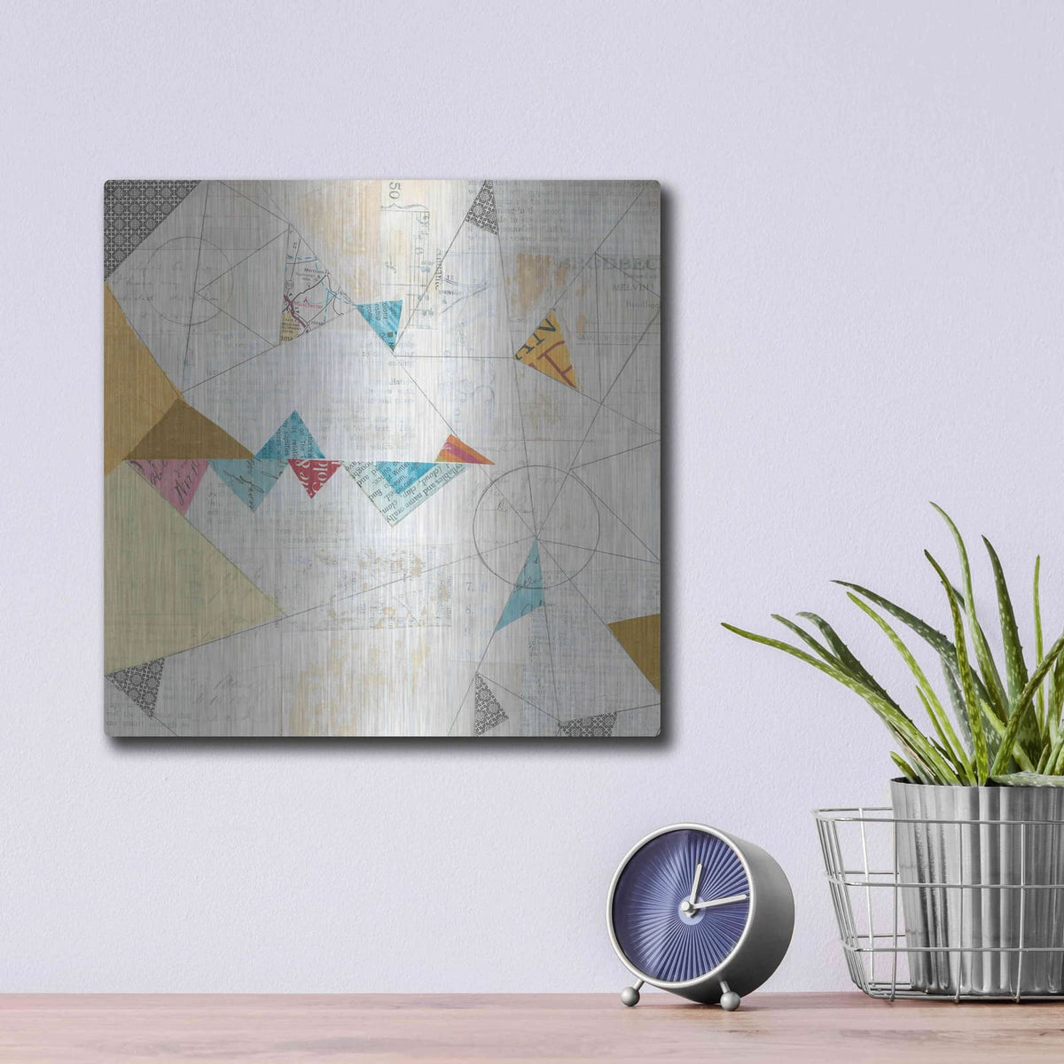 'Map Collage Crop' by Courtney Prahl – Metal Wall Art, 12x12 room view