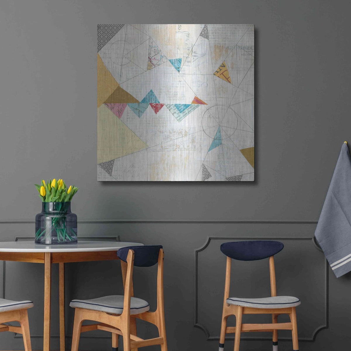 'Map Collage Crop' by Courtney Prahl – Metal Wall Art, 36x36 room view