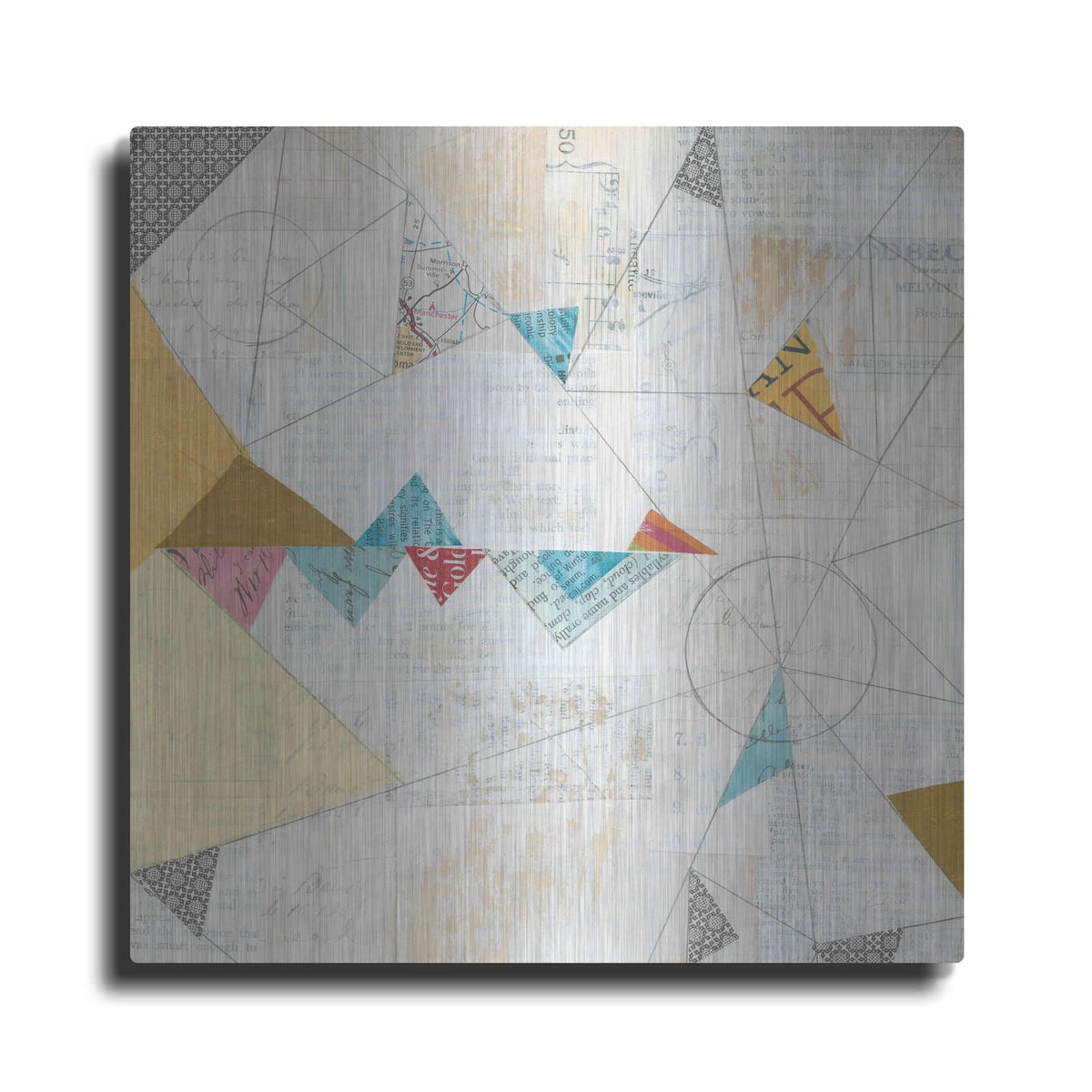 'Map Collage Crop' by Courtney Prahl – Metal Wall Art