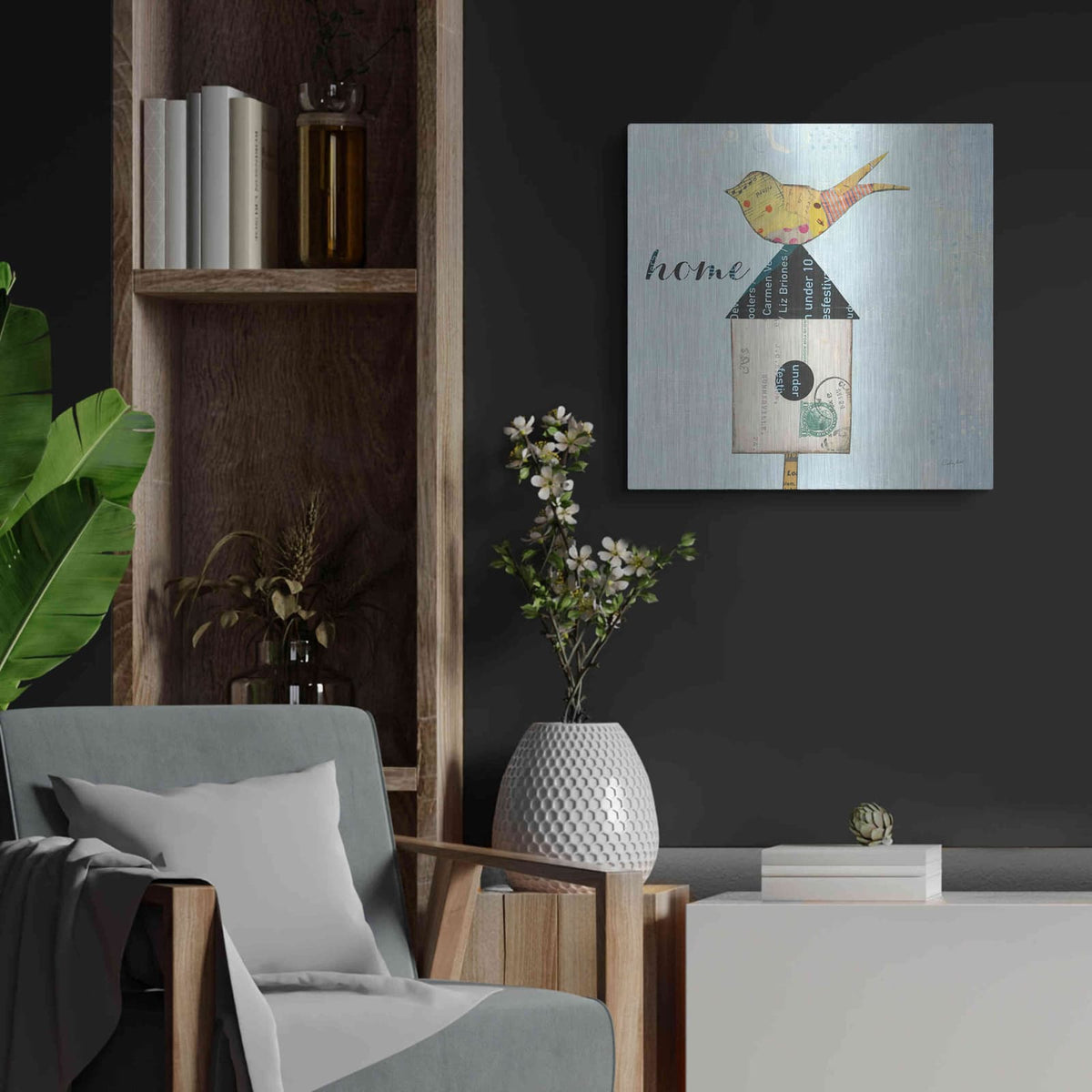 'At Home II Home' by Courtney Prahl – Metal Wall Art, 24x24 room view