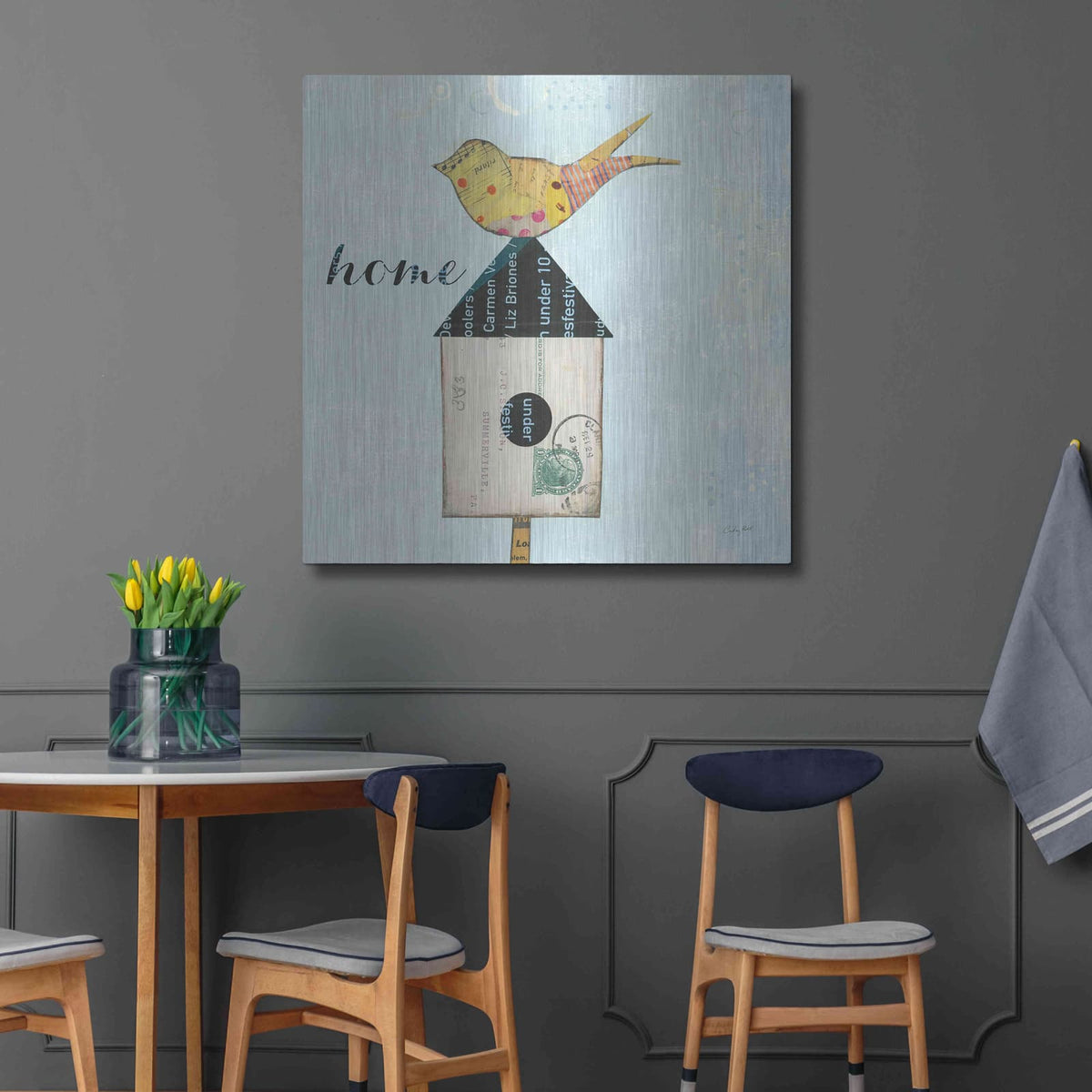 'At Home II Home' by Courtney Prahl – Metal Wall Art, 36x36 room view