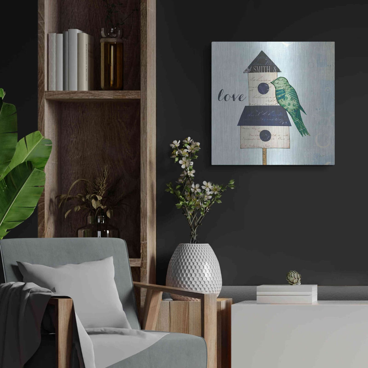 'At Home IV Love' by Courtney Prahl – Metal Wall Art, 24x24 room view