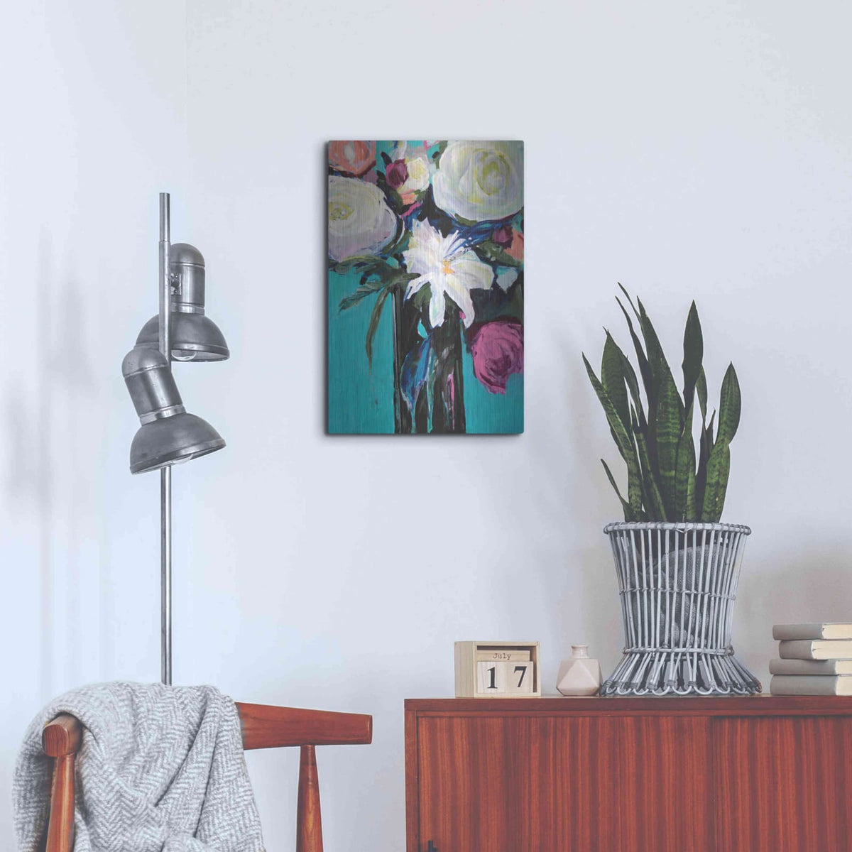 'White Lily' by Jacqueline Brewer – Metal Wall Art, 16x24 room view