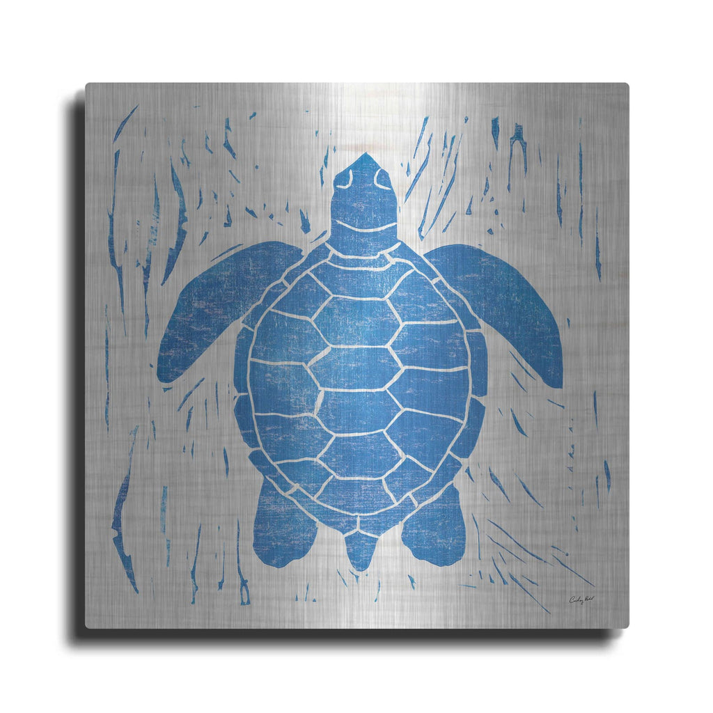 'Sea Creature Turtle Blue' by Courtney Prahl – Metal Wall Art