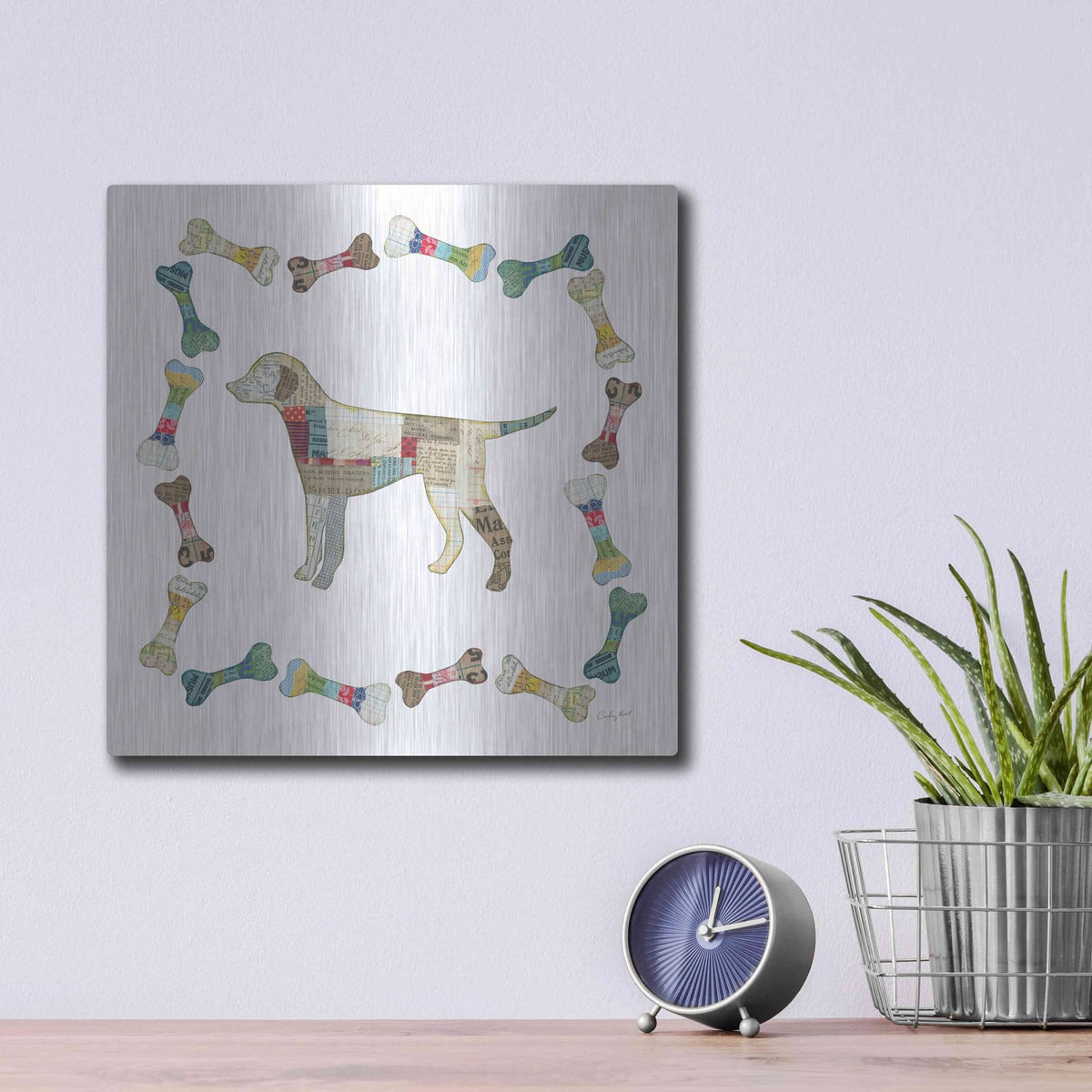 'Good Dog II Sq with Border' by Courtney Prahl – Metal Wall Art, 12x12 room view