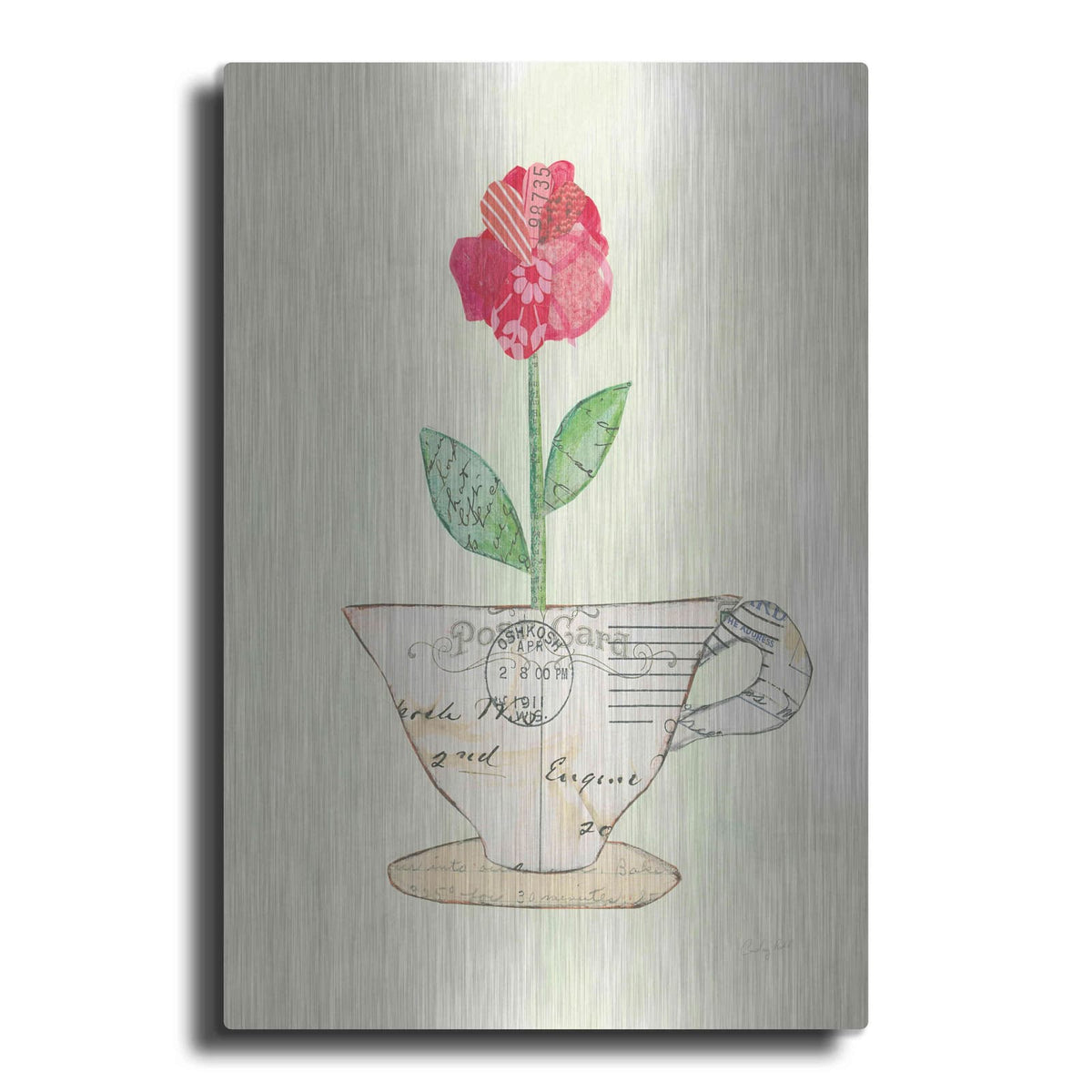 'Teacup Floral I' by Courtney Prahl – Metal Wall Art