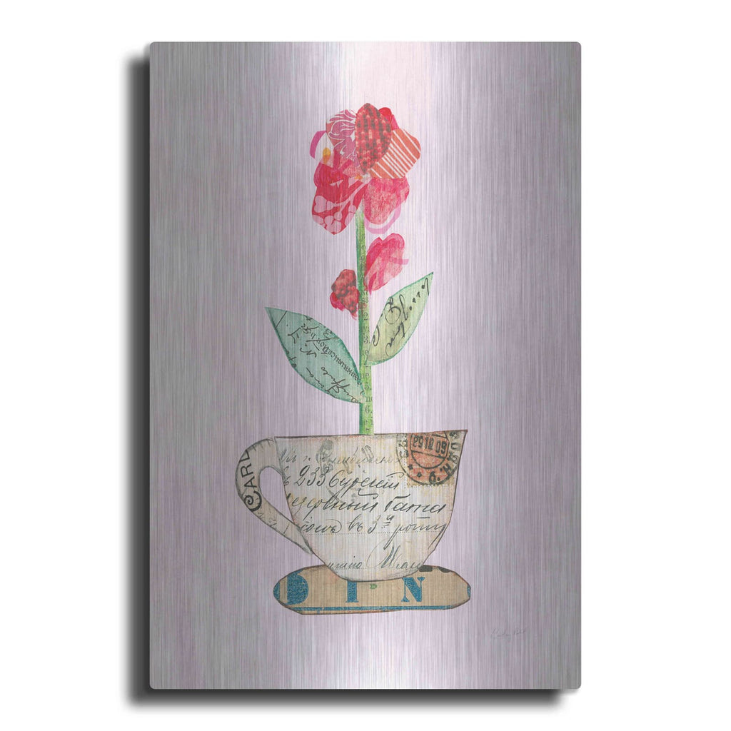 'Teacup Floral IV' by Courtney Prahl – Metal Wall Art