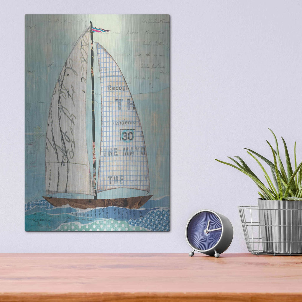 'At the Regatta III Sail' by Courtney Prahl – Metal Wall Art, 12x16 room view