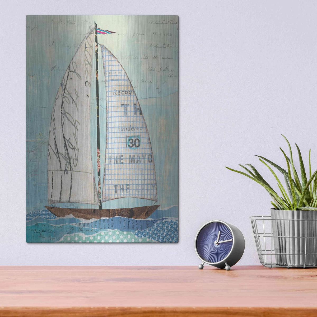 'At the Regatta III Sail' by Courtney Prahl – Metal Wall Art, 12x16 room view
