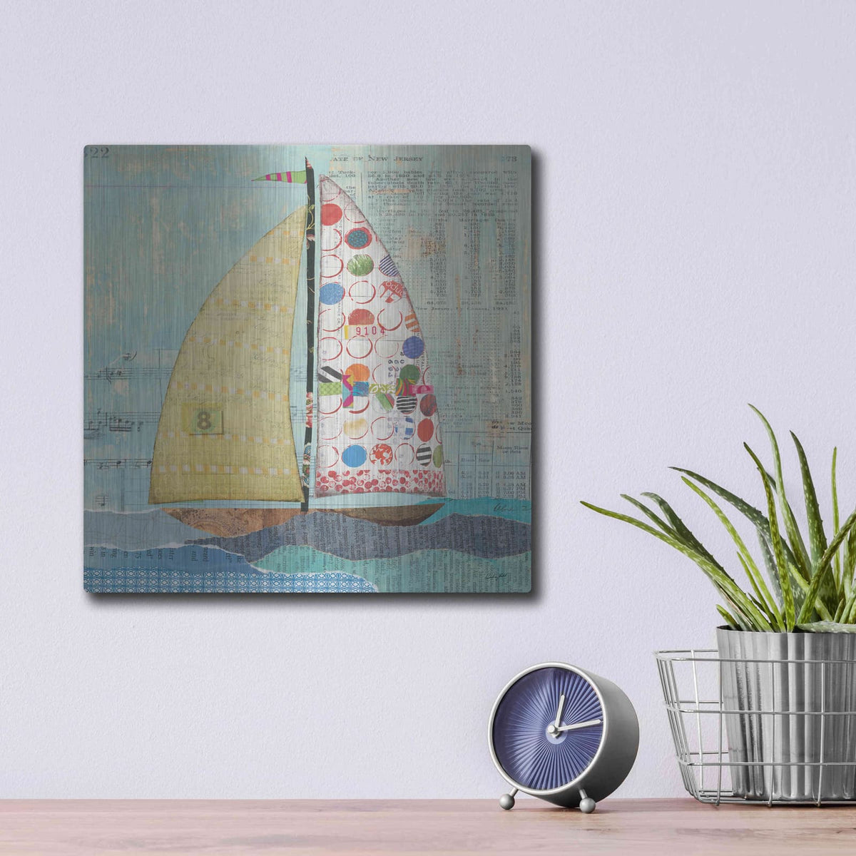 'At the Regatta I Sail Sq' by Courtney Prahl – Metal Wall Art, 12x12 room view