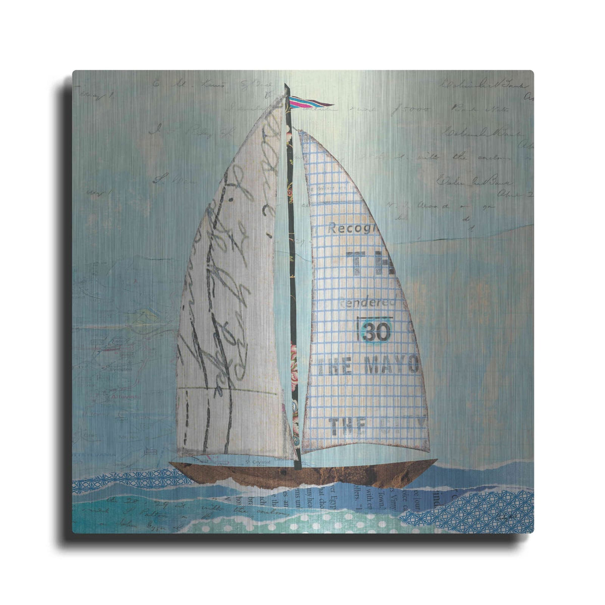 'At the Regatta III Sail Sq' by Courtney Prahl – Metal Wall Art