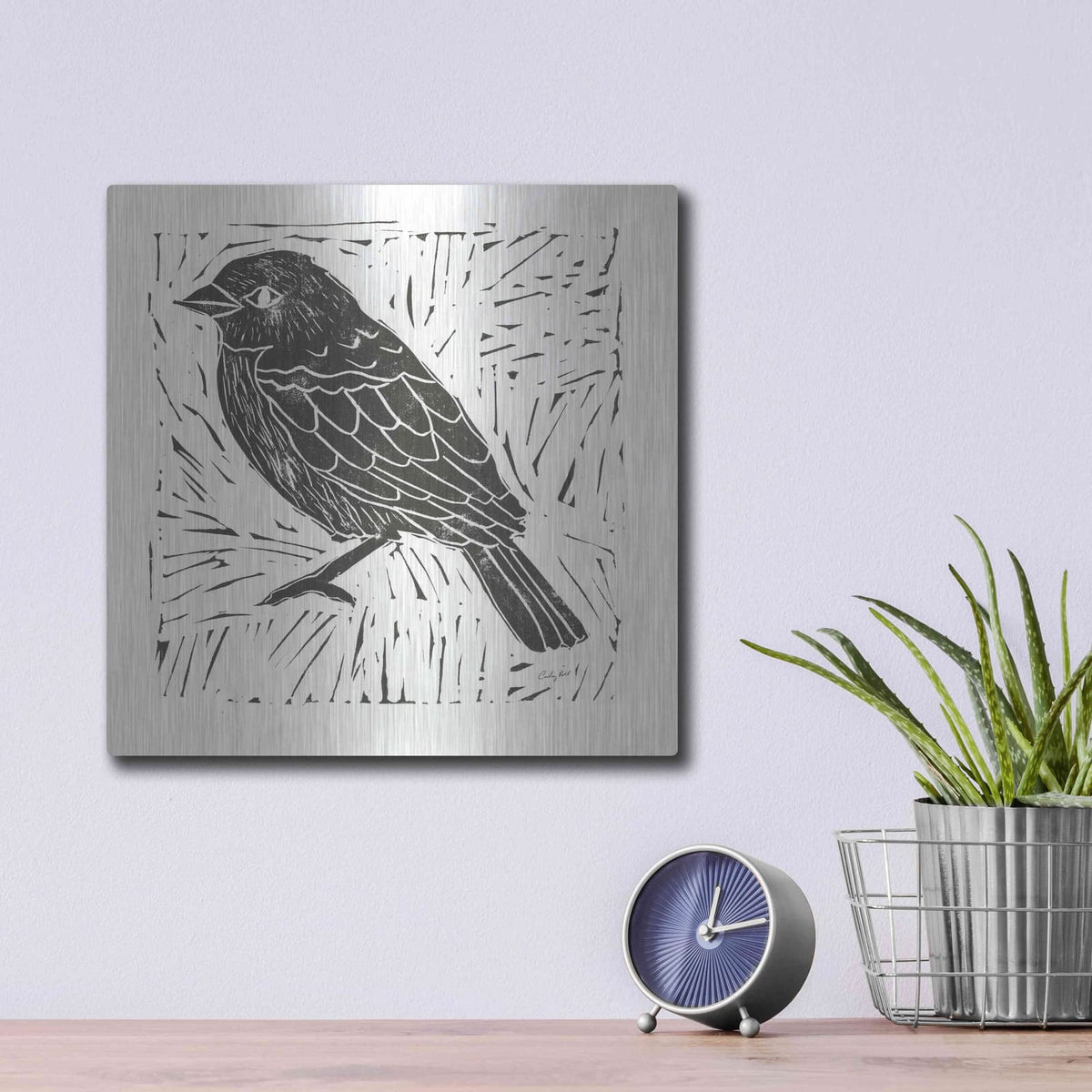 'Bird Element I' by Courtney Prahl – Metal Wall Art, 12x12 room view