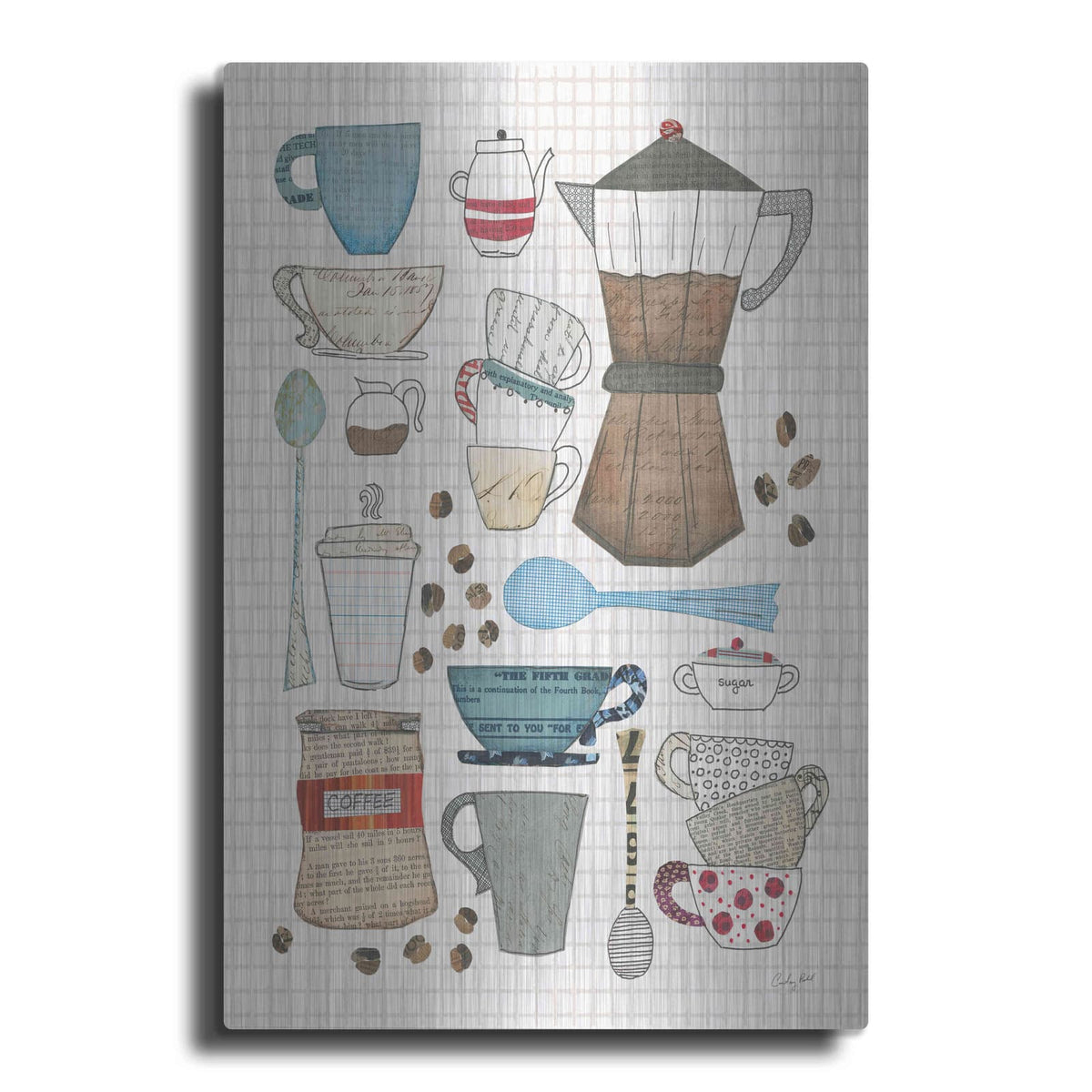 'Coffee Chart I v2 Gingham' by Courtney Prahl – Metal Wall Art