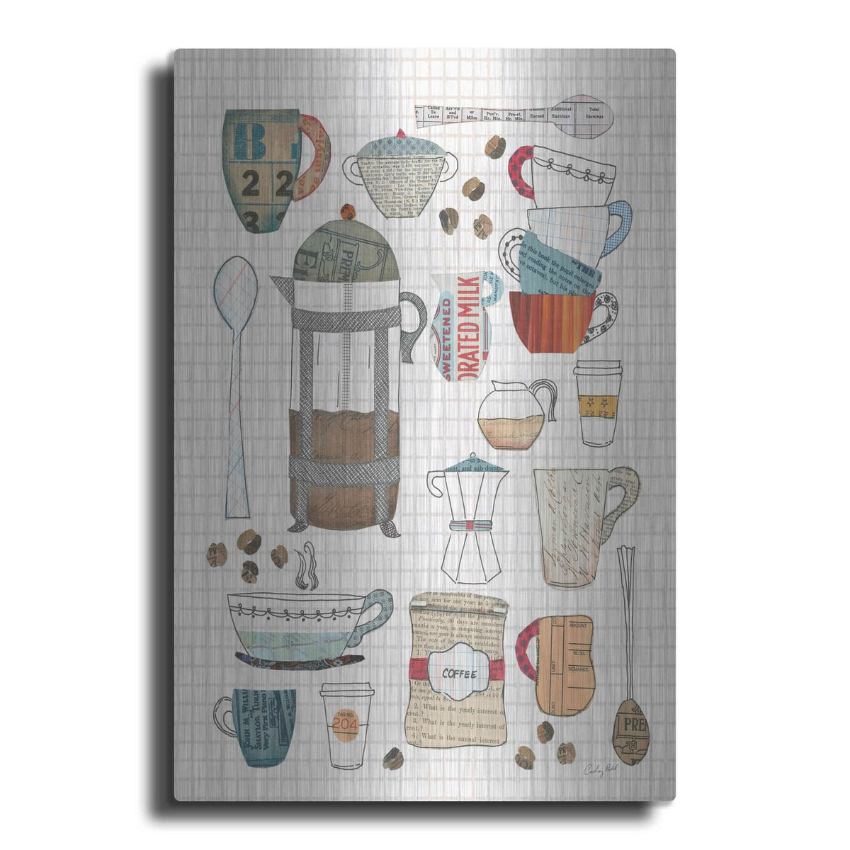 'Coffee Chart II v2 Gingham' by Courtney Prahl – Metal Wall Art