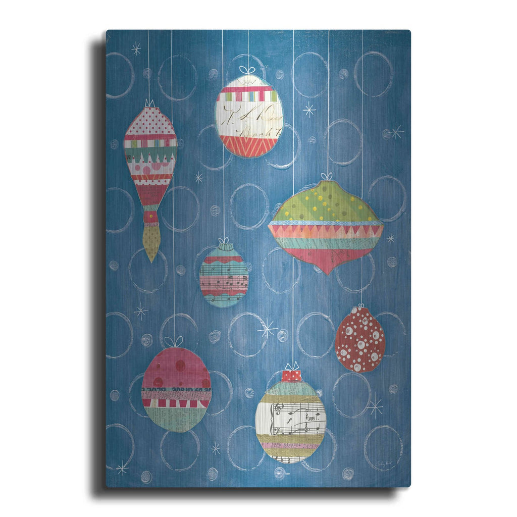 'Retro Ornaments I Blue' by Courtney Prahl – Metal Wall Art
