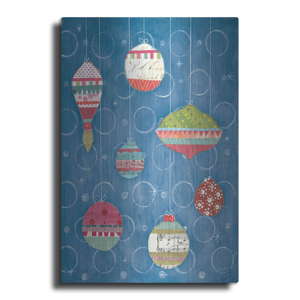 'Retro Ornaments I Blue' by Courtney Prahl – Metal Wall Art