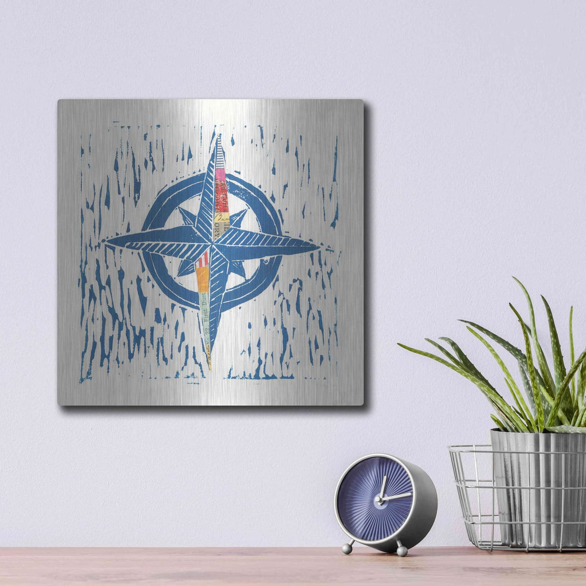 'Nautical Collage I' by Courtney Prahl – Metal Wall Art, 12x12 room view