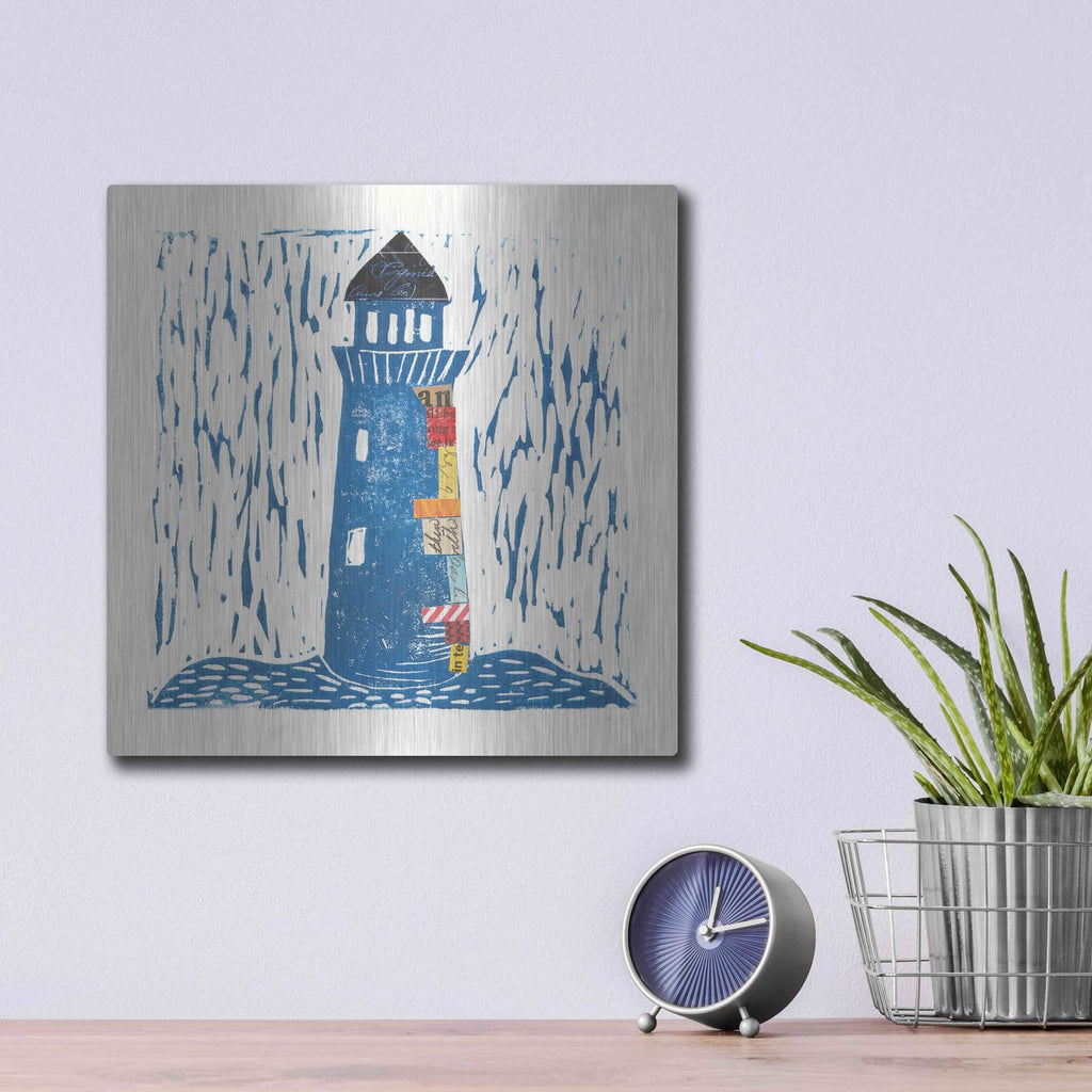 'Nautical Collage II' by Courtney Prahl – Metal Wall Art, 12x12 room view
