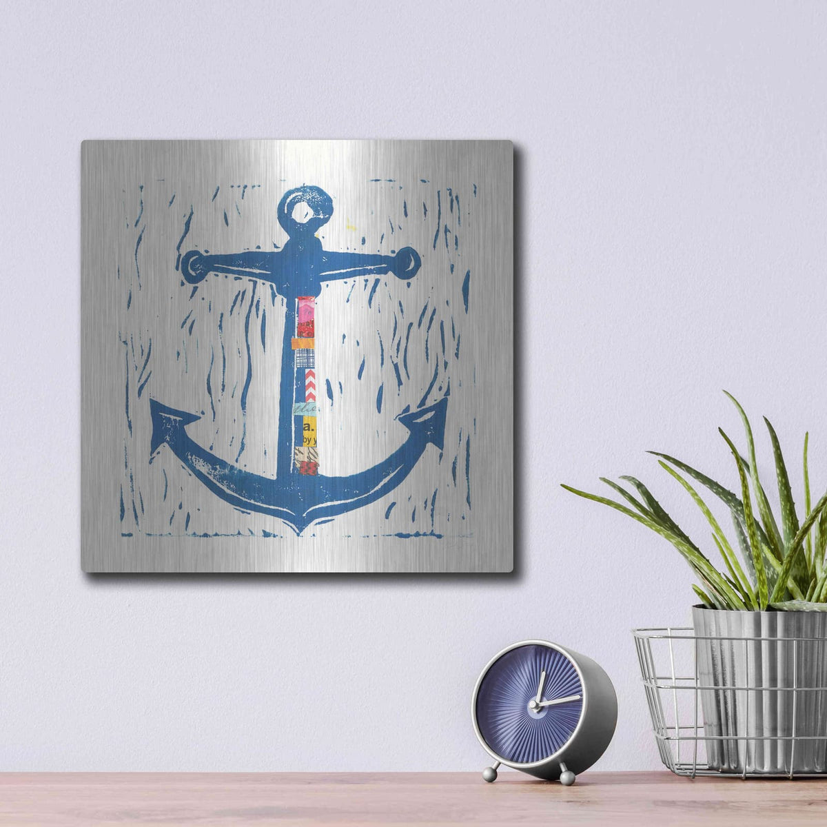 'Nautical Collage III' by Courtney Prahl – Metal Wall Art, 12x12 room view