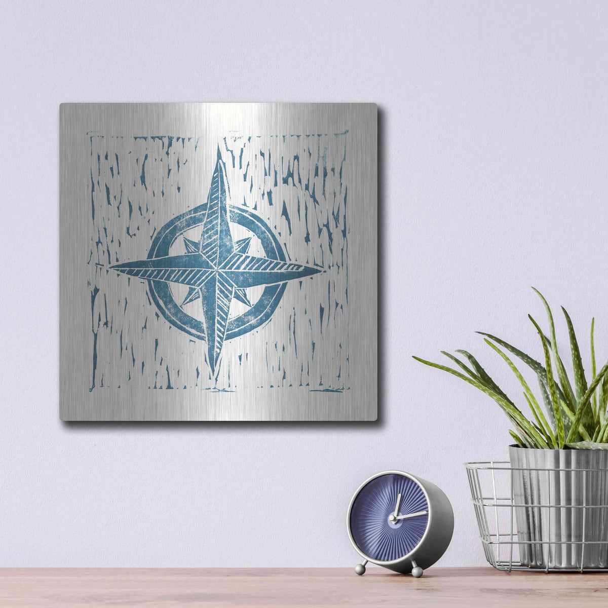 'Nautical Collage on White II' by Courtney Prahl – Metal Wall Art, 12x12 room view